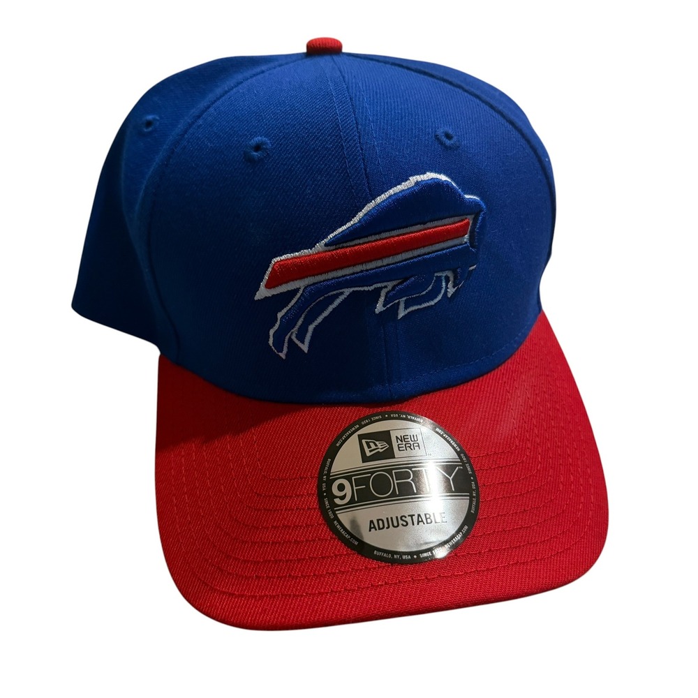 New Era 9Forty Buffalo Bills NFL Cap Men OSFM Blue Red New Strapback Hat - Picture 2 of 5